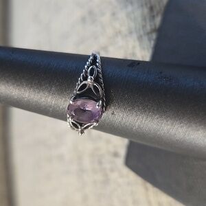 Avon Sterling Silver With Amethyst Stone 925 Size 6
